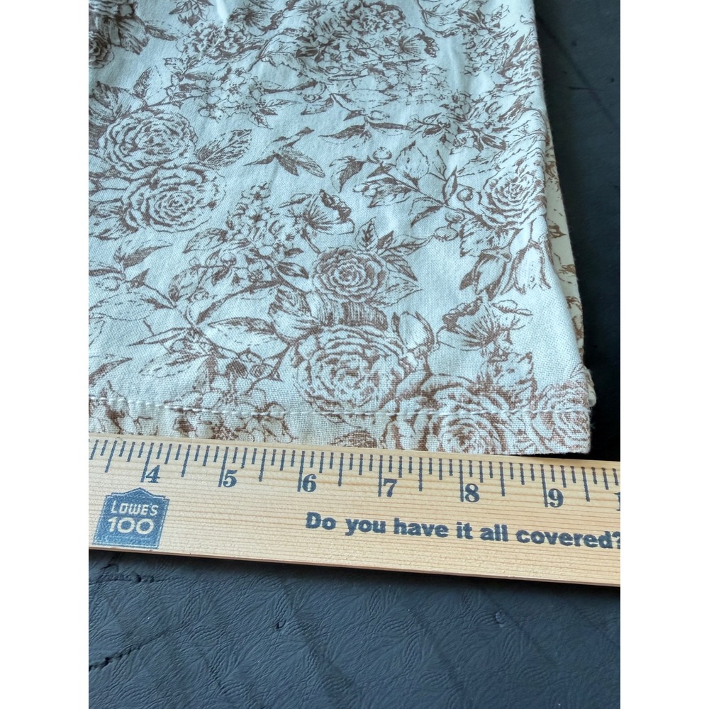 Women’s Wide-Leg Drawstring Floral Lounge Pants - White & Light Brown - Picture 11 of 14